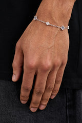 Rolo-Armband mit Mikromotiv aus blauer Emaille – 8 mm