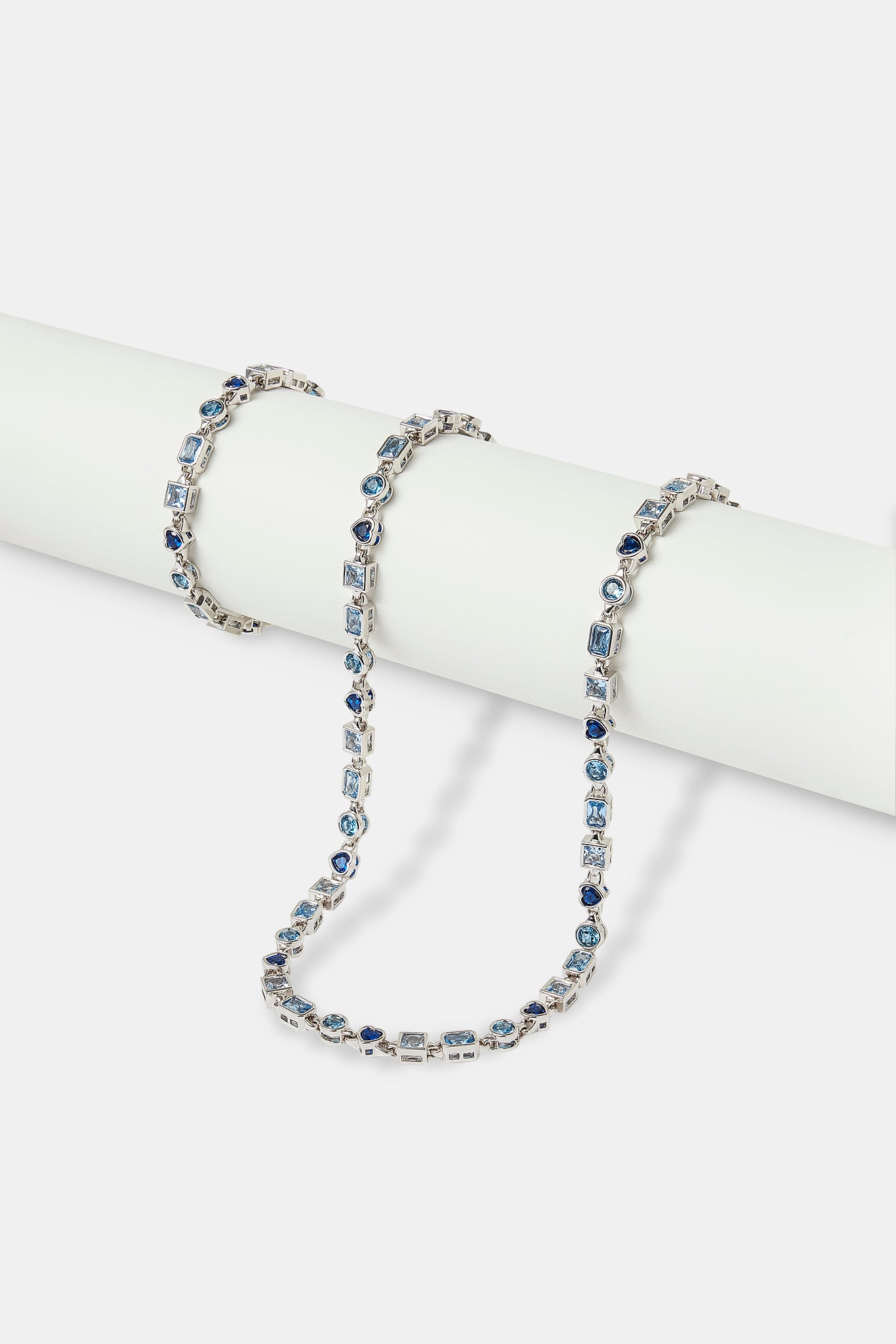 Blue Mixed Gemstone Link Chain & Bracelet - 6mm