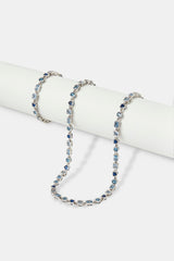 Blue Mixed Gemstone Link Chain & Bracelet - 6mm