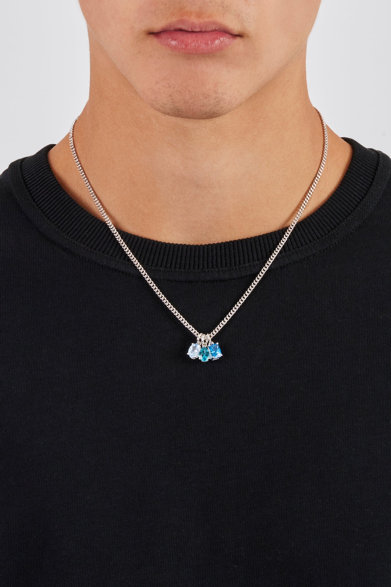 Blaue Edelsteinkette mit gemischten Formen – 10 mm