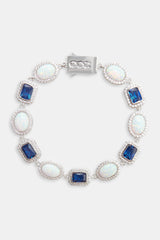 Opal & Blue Gemstone Chain & Bracelet - 10mm