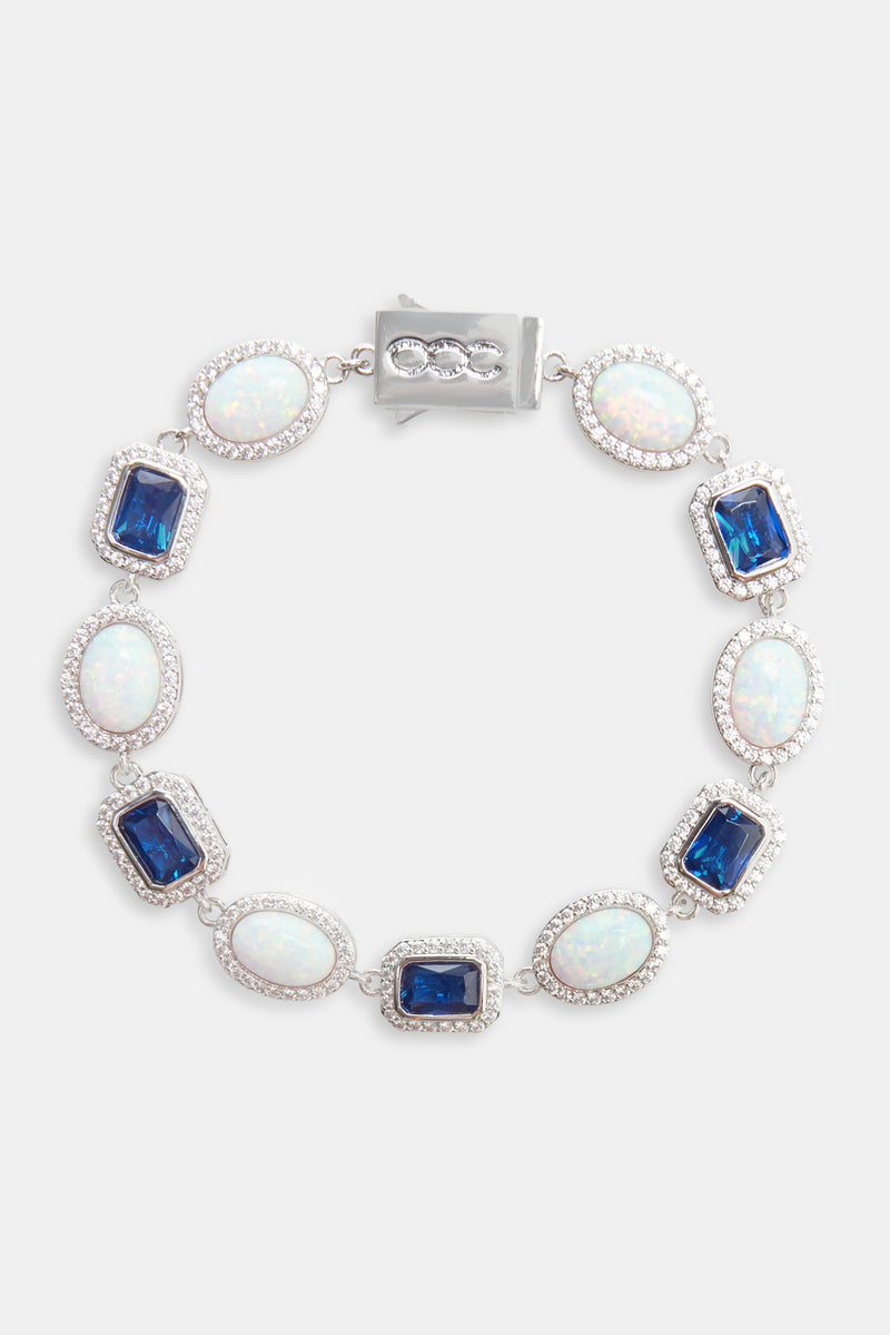 Opal & Blue Gemstone Chain & Bracelet - 10mm