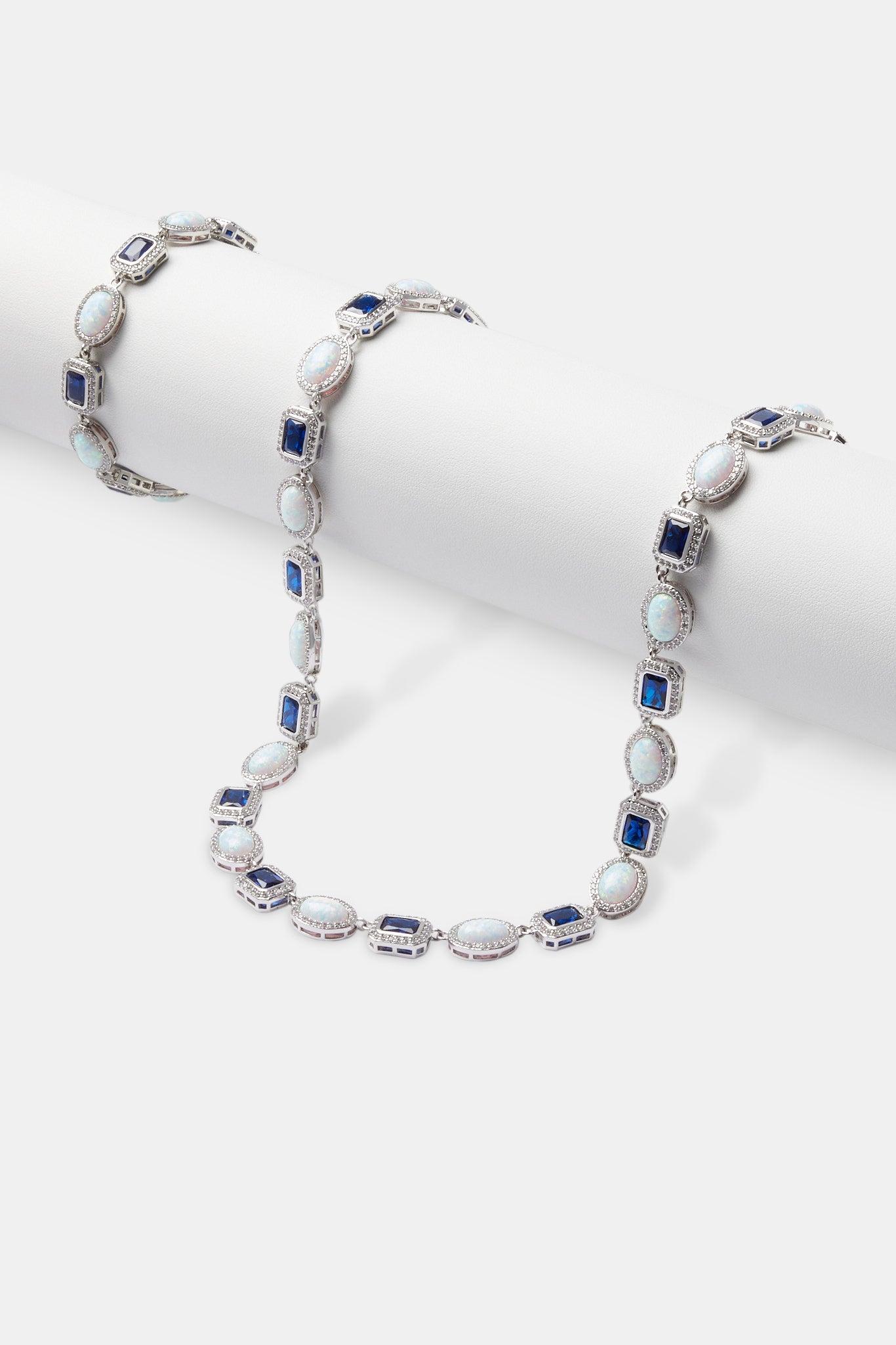 Opal & Blue Gemstone Chain & Bracelet - 10mm