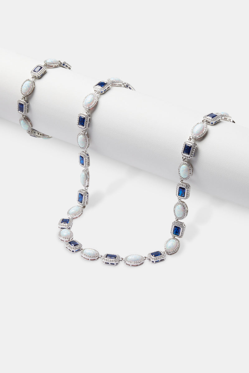 Opal & Blue Gemstone Chain & Bracelet - 10mm