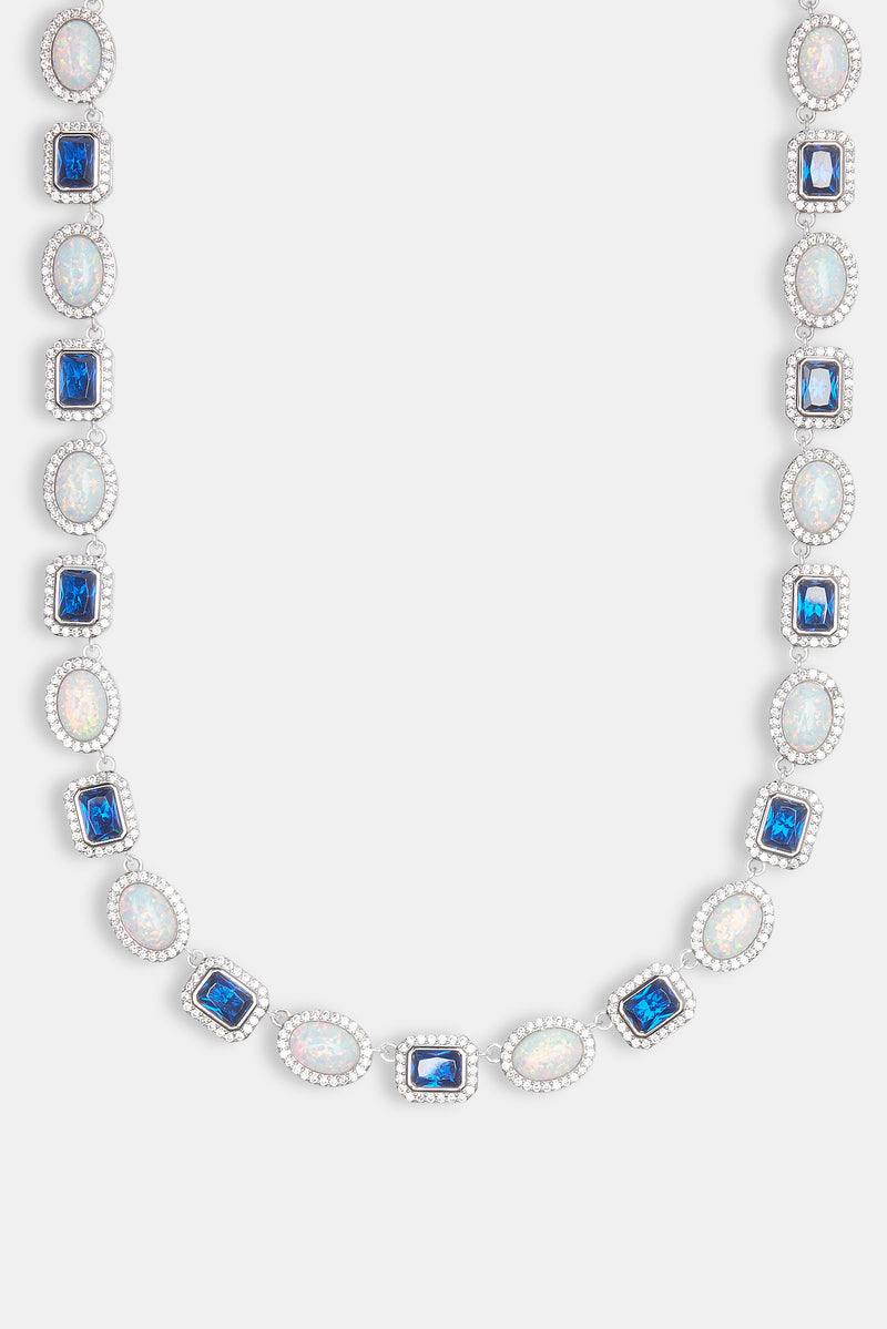 Opal & Blue Gemstone Chain & Bracelet - 10mm