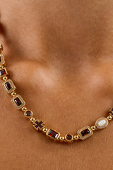 Burgundy Multi Gemstone Chain - 6mm