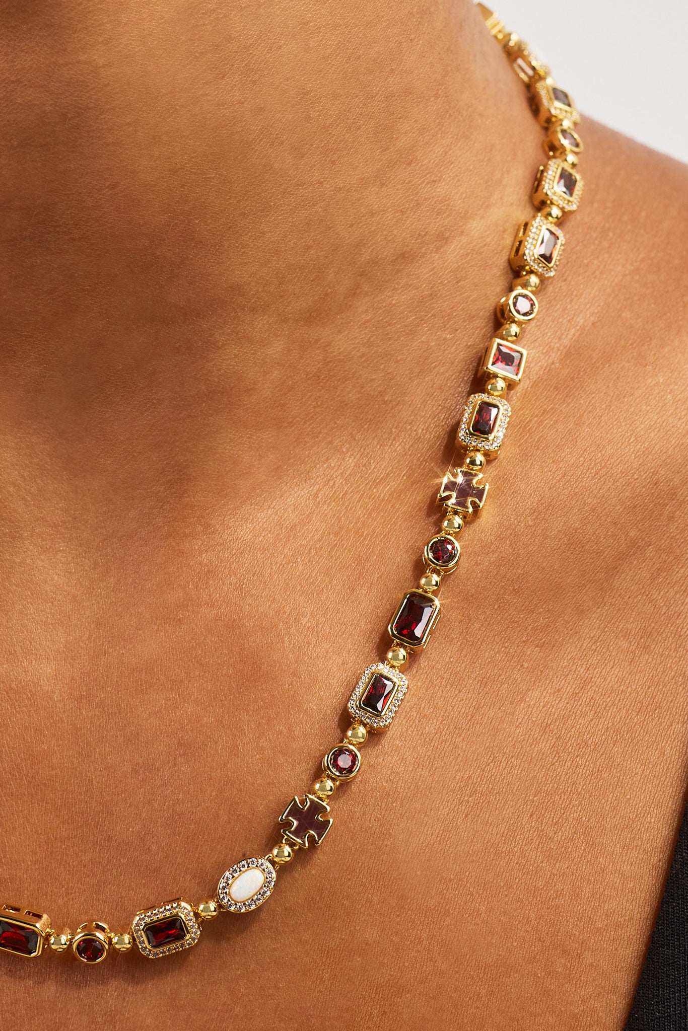 Burgundy Multi Gemstone Chain - 6mm