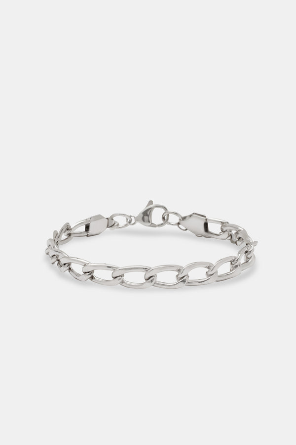 Curb Chain Bracelet - 6mm - White