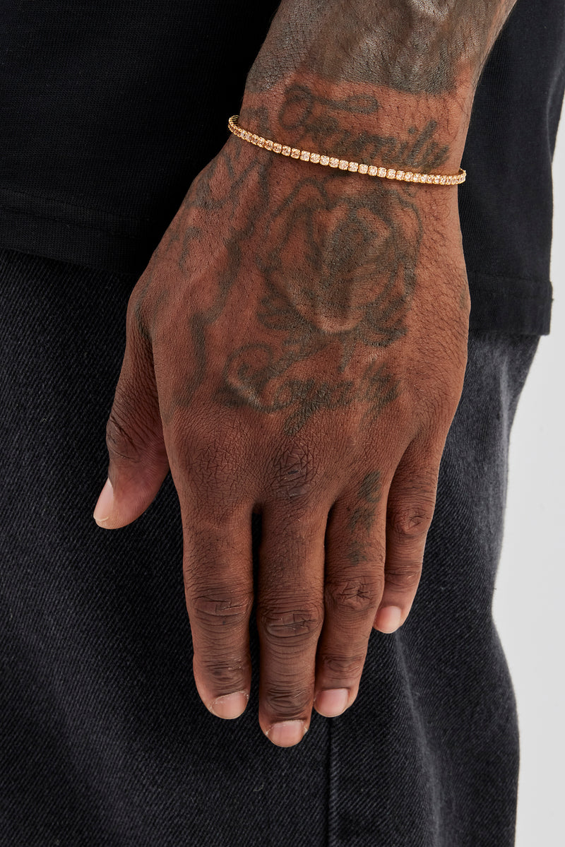 Champagnerfarbenes Mikro-Tennisarmband – 2,5 mm