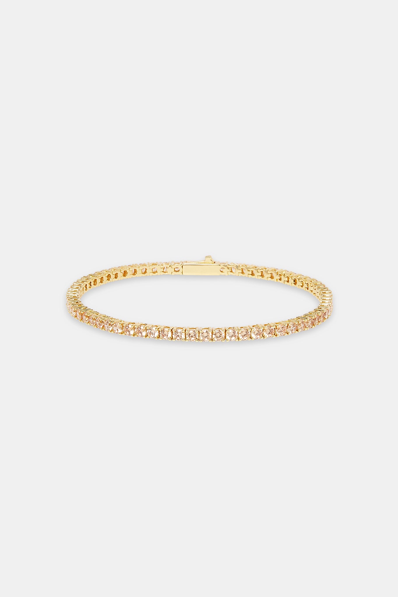 Champagne Tennis Bracelet  - 3mm - Gold