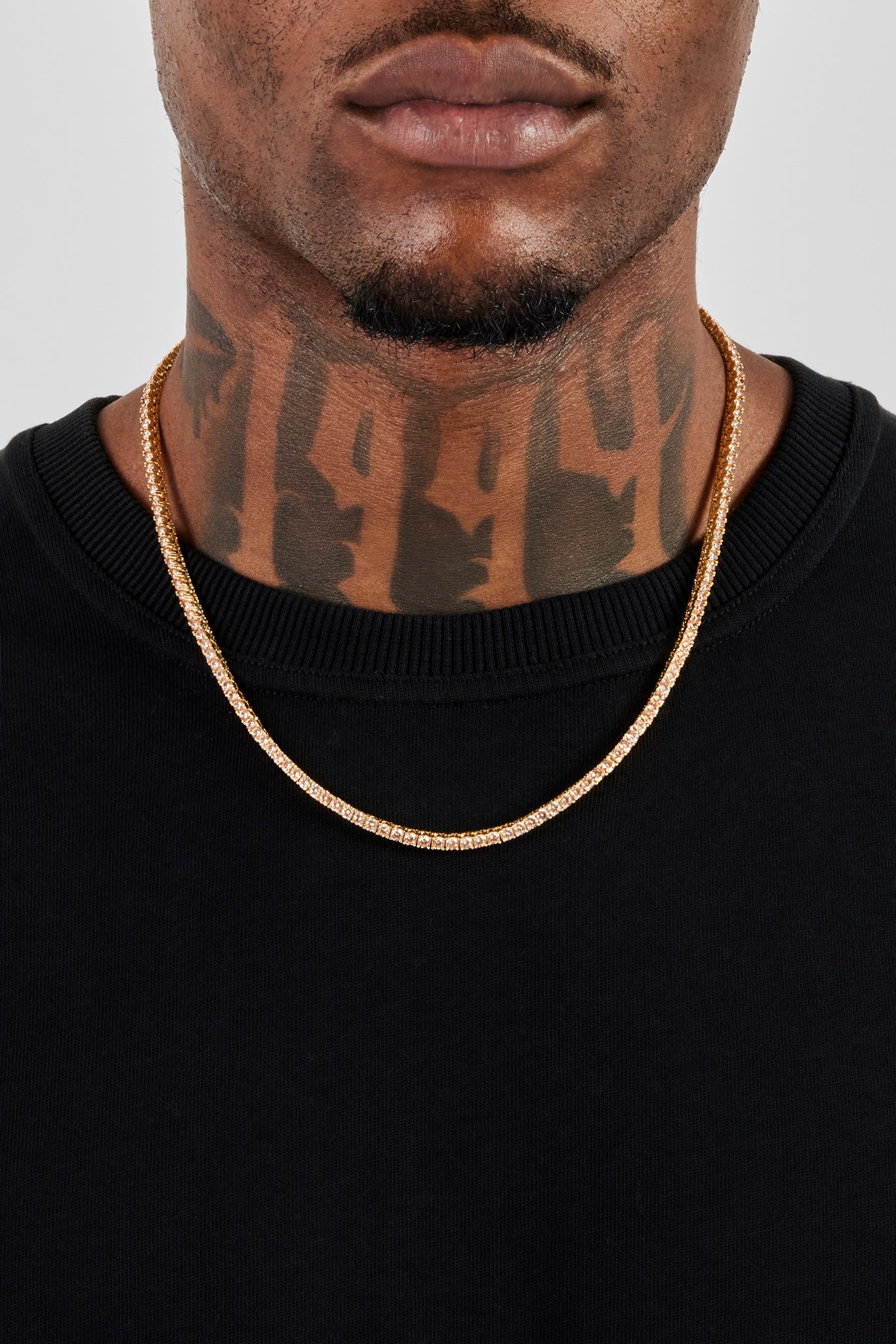 Champagnerfarbene Stein-Tenniskette – 3 mm