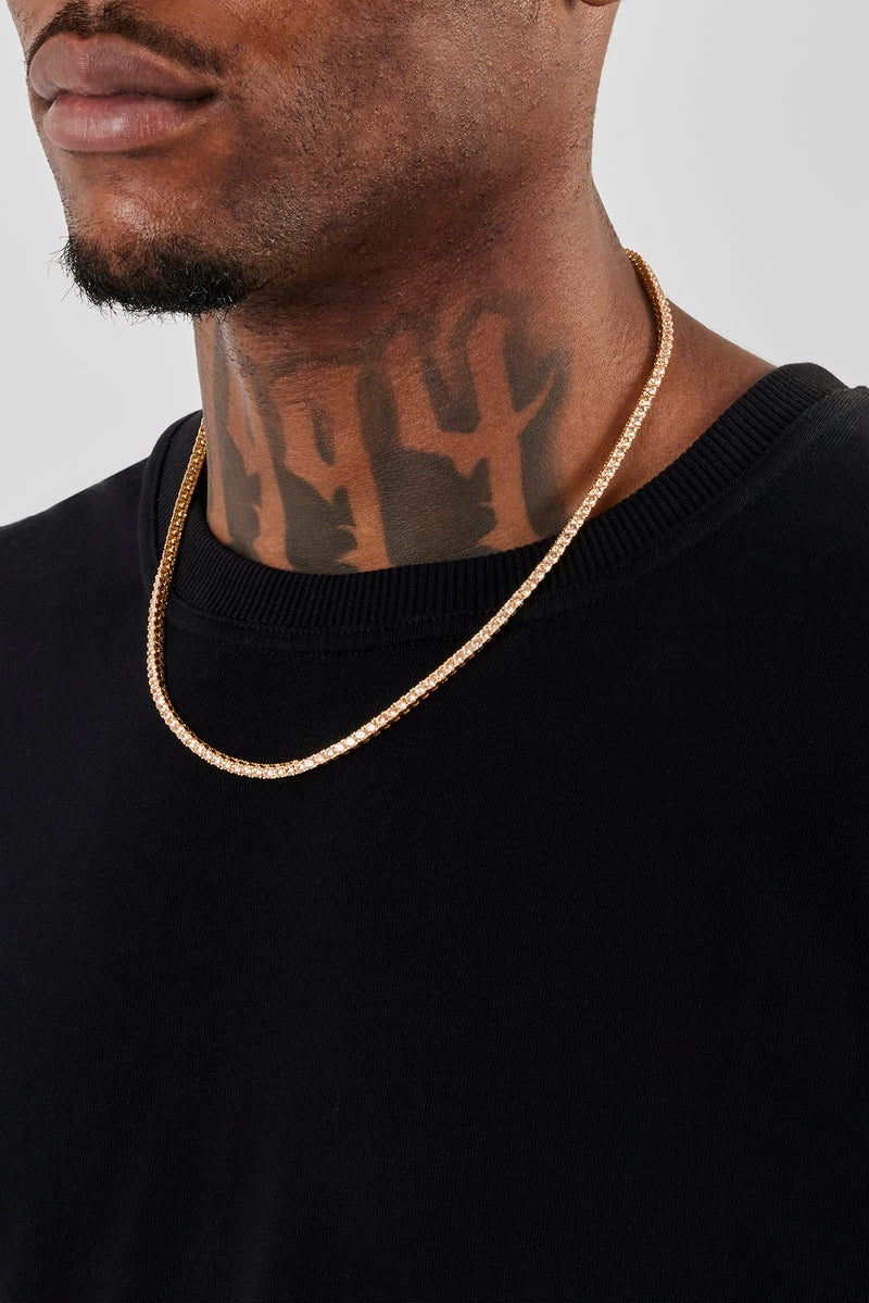 Champagne Stone Tennis Chain - 3mm