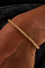 Champagne Tennis Bracelet - 3mm - Gold