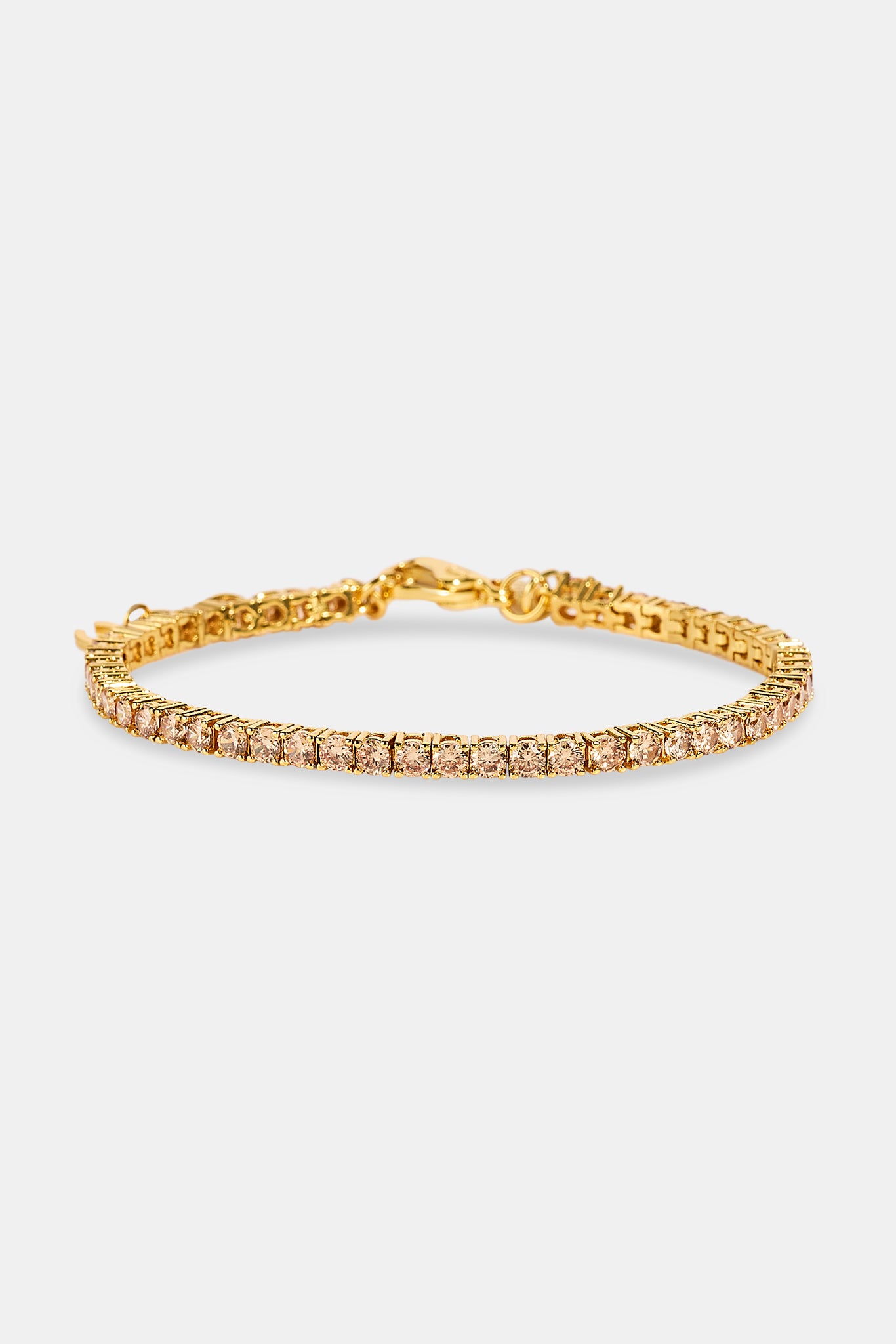 Champagne Tennis Bracelet - 3mm - Gold