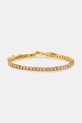 Champagne Tennis Bracelet - 3mm - Gold