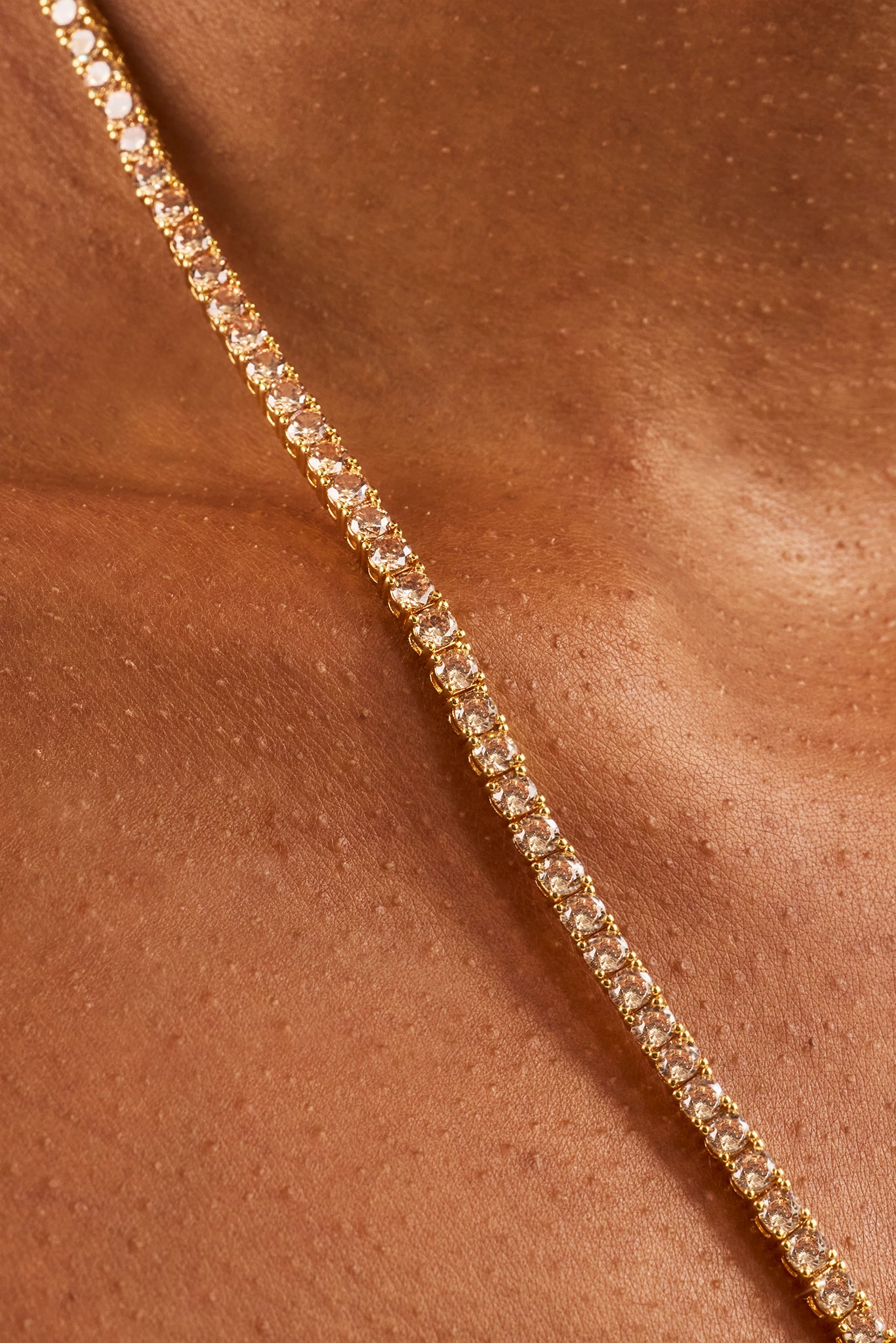 Champagne Tennis Chain - 3mm - Gold
