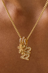 Cherub Triple Motif Necklace - 12mm - Gold
