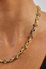 Chocolate Motif Mixed Stone Chain - 8mm - Gold