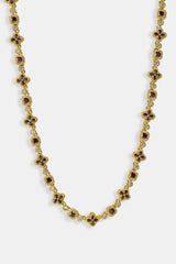 Chocolate Motif Mixed Stone Chain - 8mm - Gold