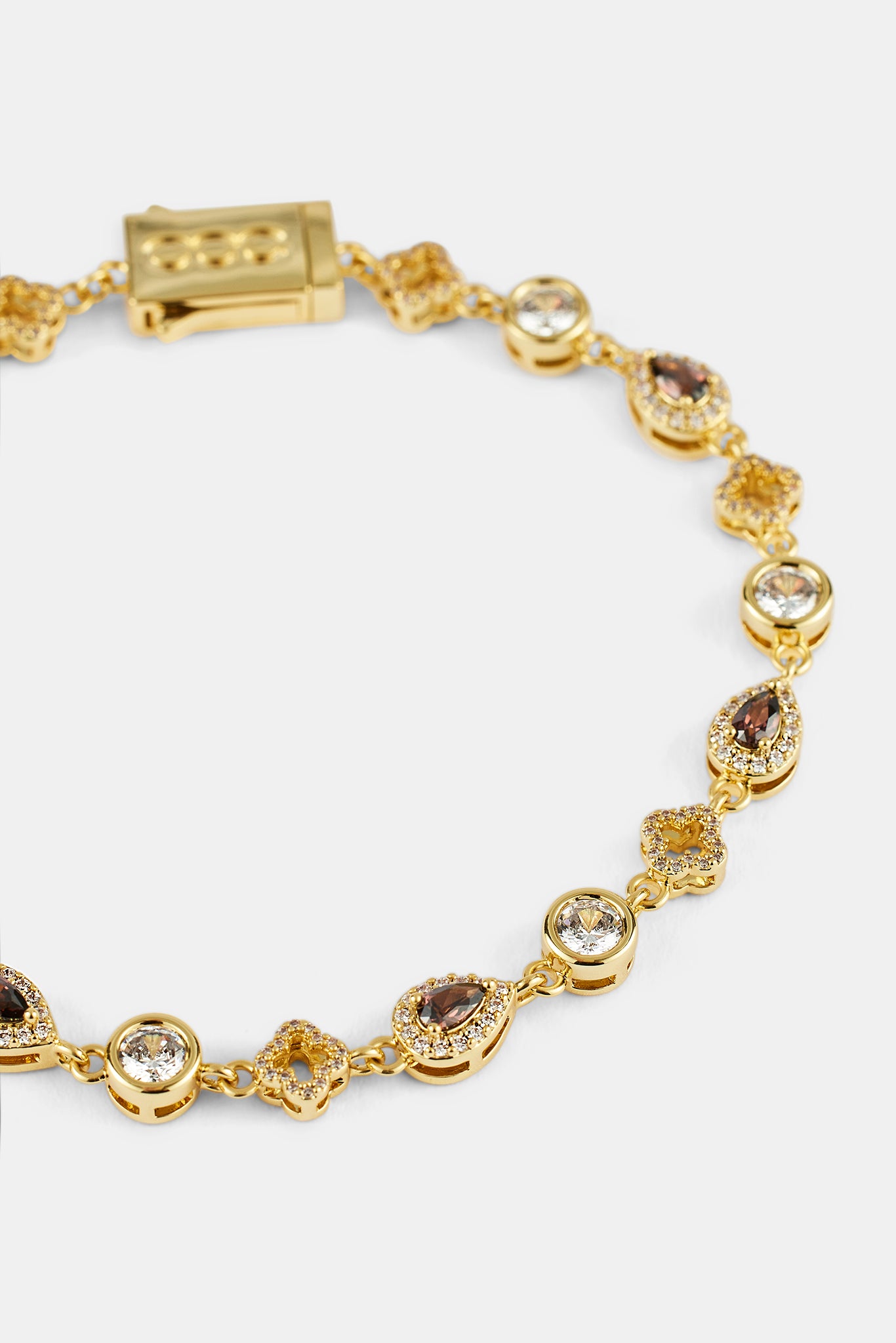 Armband mit Schokoladenmotiv und Edelsteinen – 6 mm – Gold