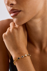 Schokoladenherz-Armband mit mehreren Edelsteinen – 6 mm