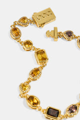 Schokoladenherz-Armband mit mehreren Edelsteinen – 6 mm