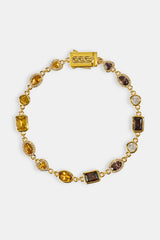 Schokoladenherz-Armband mit mehreren Edelsteinen – 6 mm