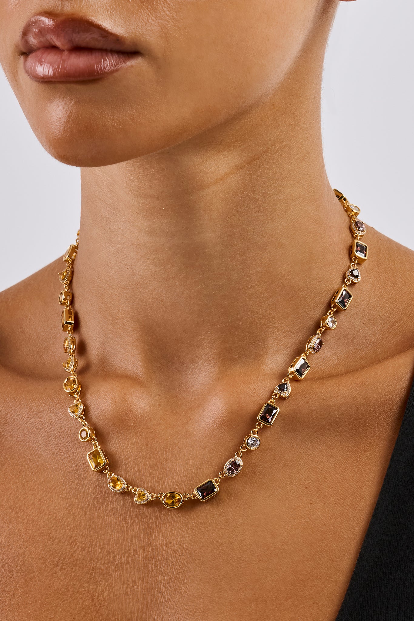 Chocolate Heart Multi Gemstone Chain - 6mm