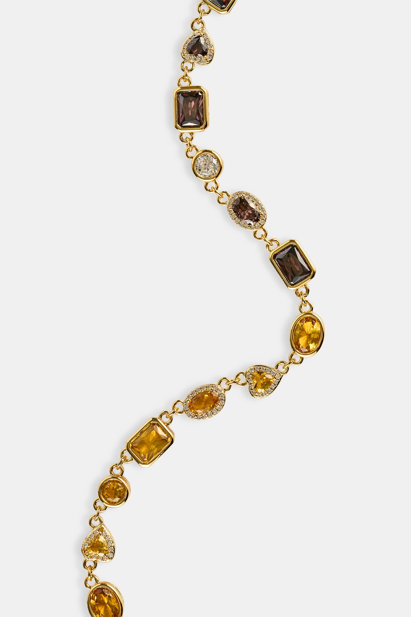 Chocolate Heart Multi Gemstone Chain - 6mm