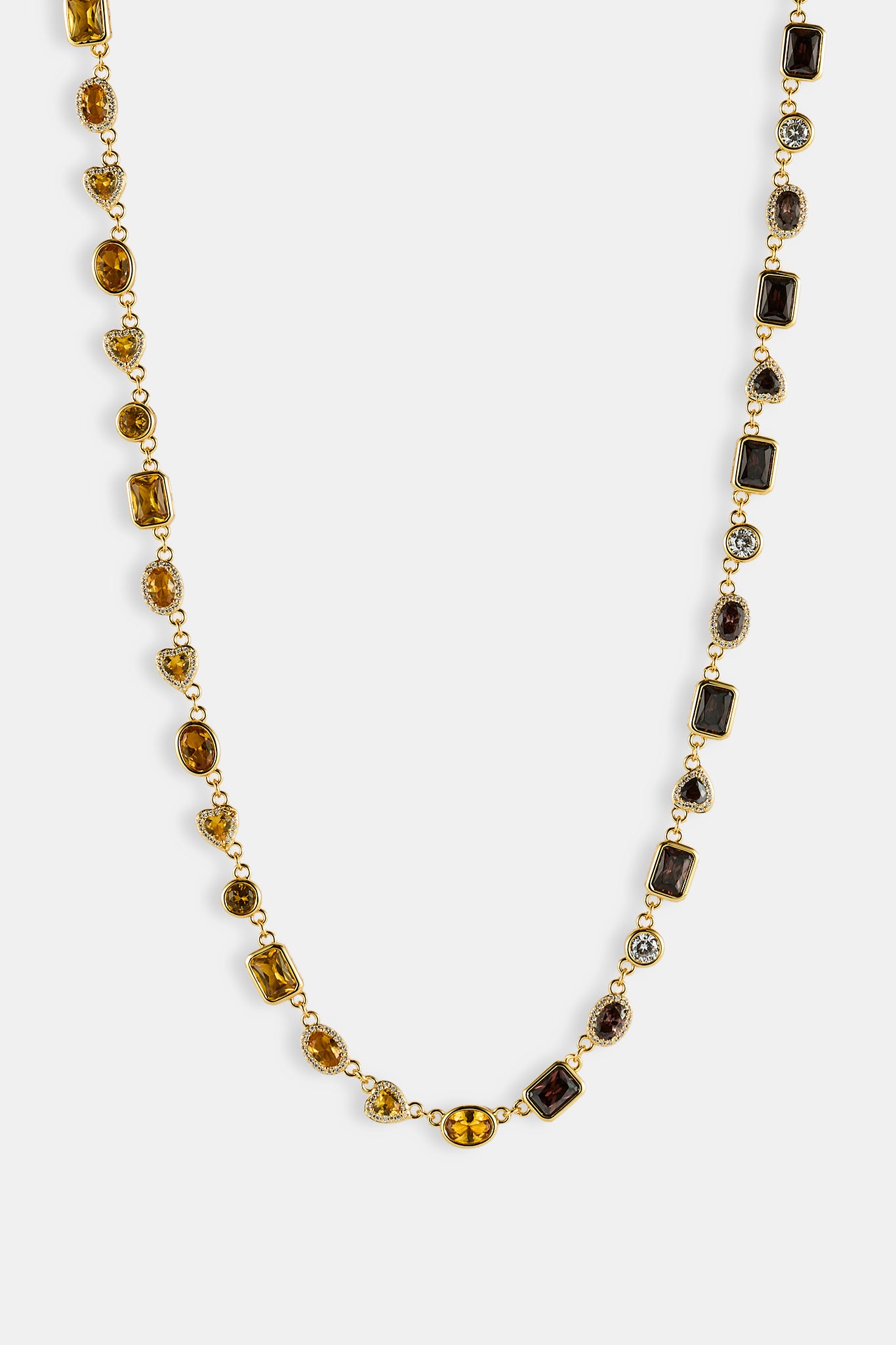 Chocolate Heart Multi Gemstone Chain - 6mm