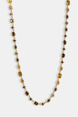 Chocolate Motif Multi Gemstone Chain - 6mm