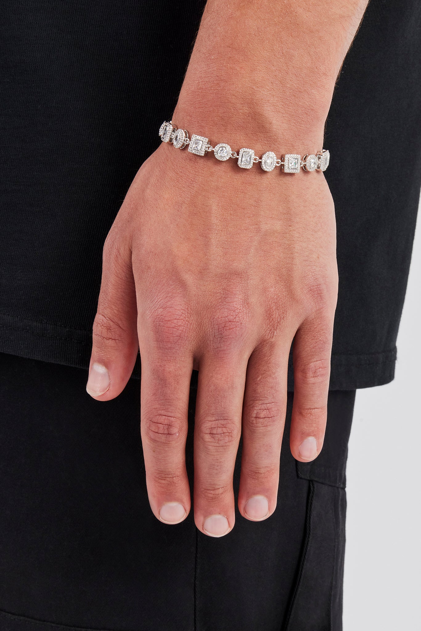 Klares Cluster-Armband mit gemischten Formen – 6 mm