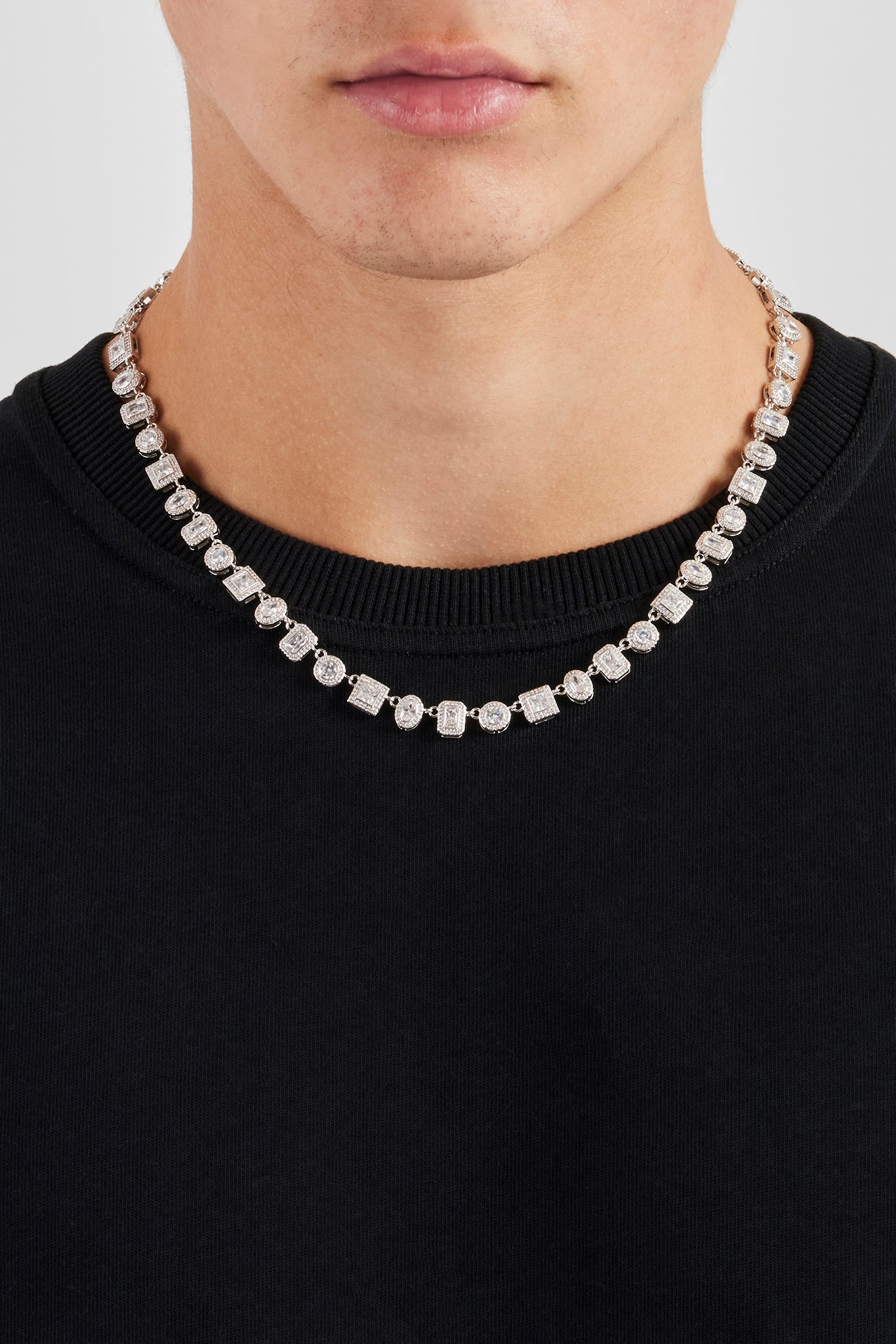 Cluster Chain Clear Mixed Shape Cluster Chain - 6mm | Mens Chains | Shop Multi ...