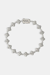 Clear Baguette Motif Bracelet - 8mm - White
