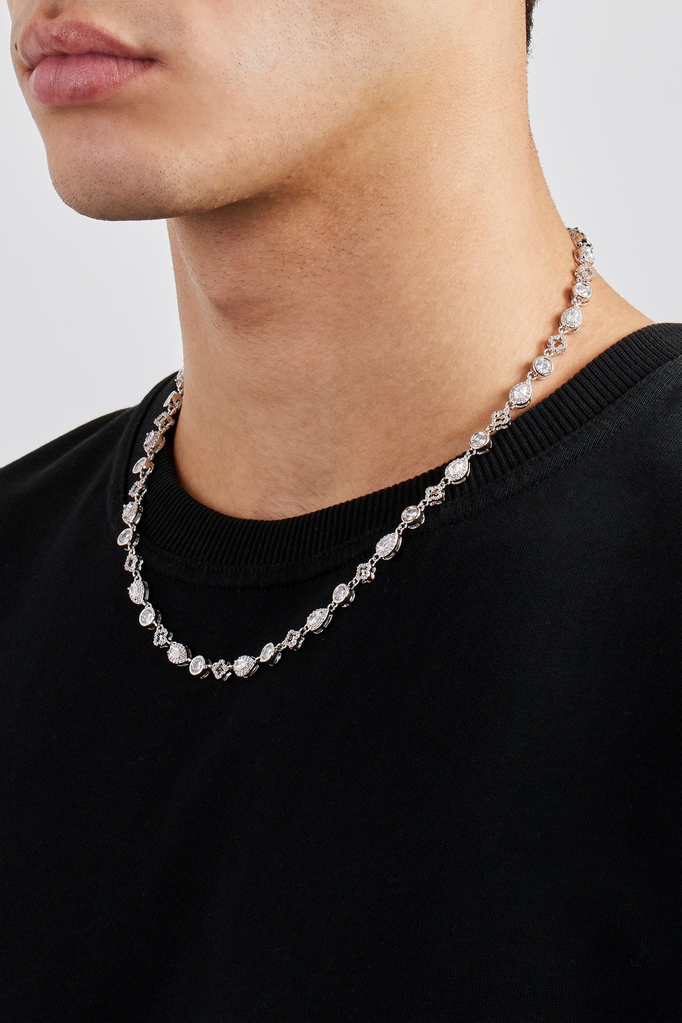 Motivkette mit klarem Edelstein – 6 mm