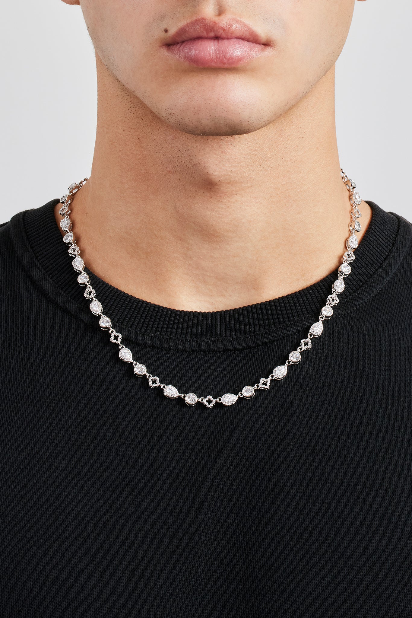 Motivkette mit klarem Edelstein – 6 mm