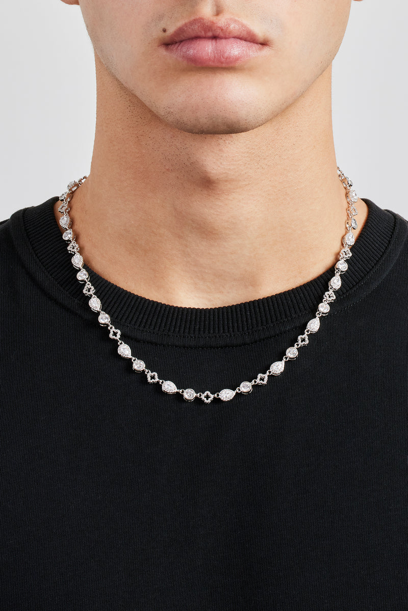 Motivkette mit klarem Edelstein – 6 mm