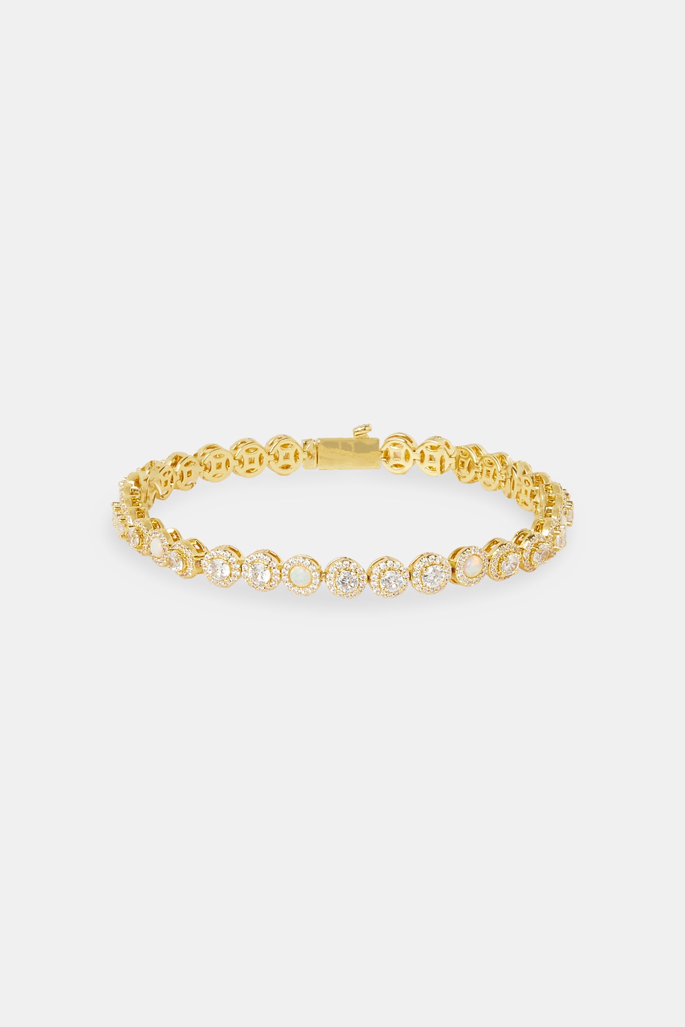 Clear CZ & Opal Bracelet - 6mm - Gold