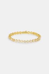 Armband mit klarem Zirkonia und Opal – 6 mm – Gold