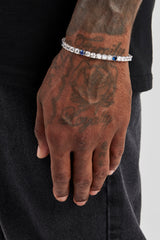 Tennisarmband mit runden Steinen in klarem und dunkelblauem Design – 5 mm