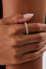 Tennisring mit klarem, rundem Stein – 4 mm