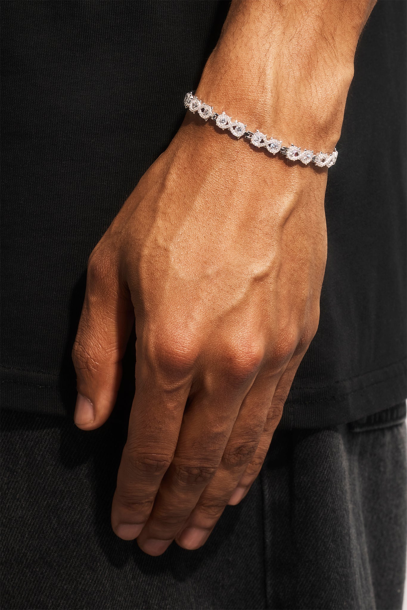 Cluster Infinity Bracelet - 6mm - White