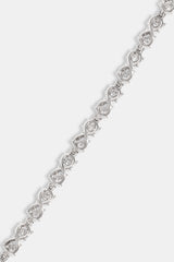 Clear CZ Infinity Link Polished Bracelet - 6mm - White