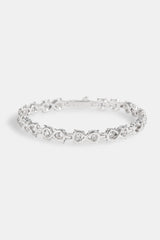 Clear CZ Infinity Link Polished Bracelet - 6mm - White