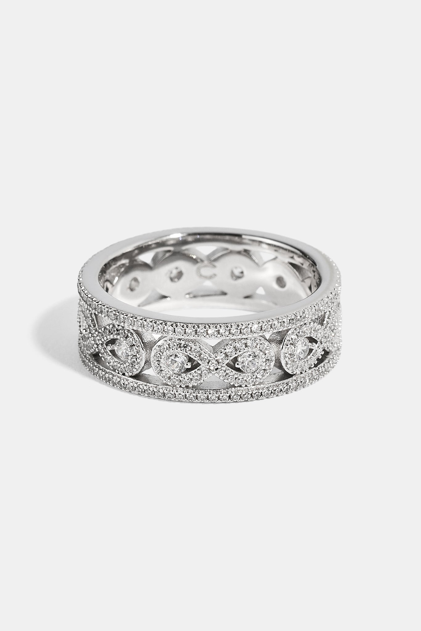 Iced Cluster Infinity Ring - 6mm - White