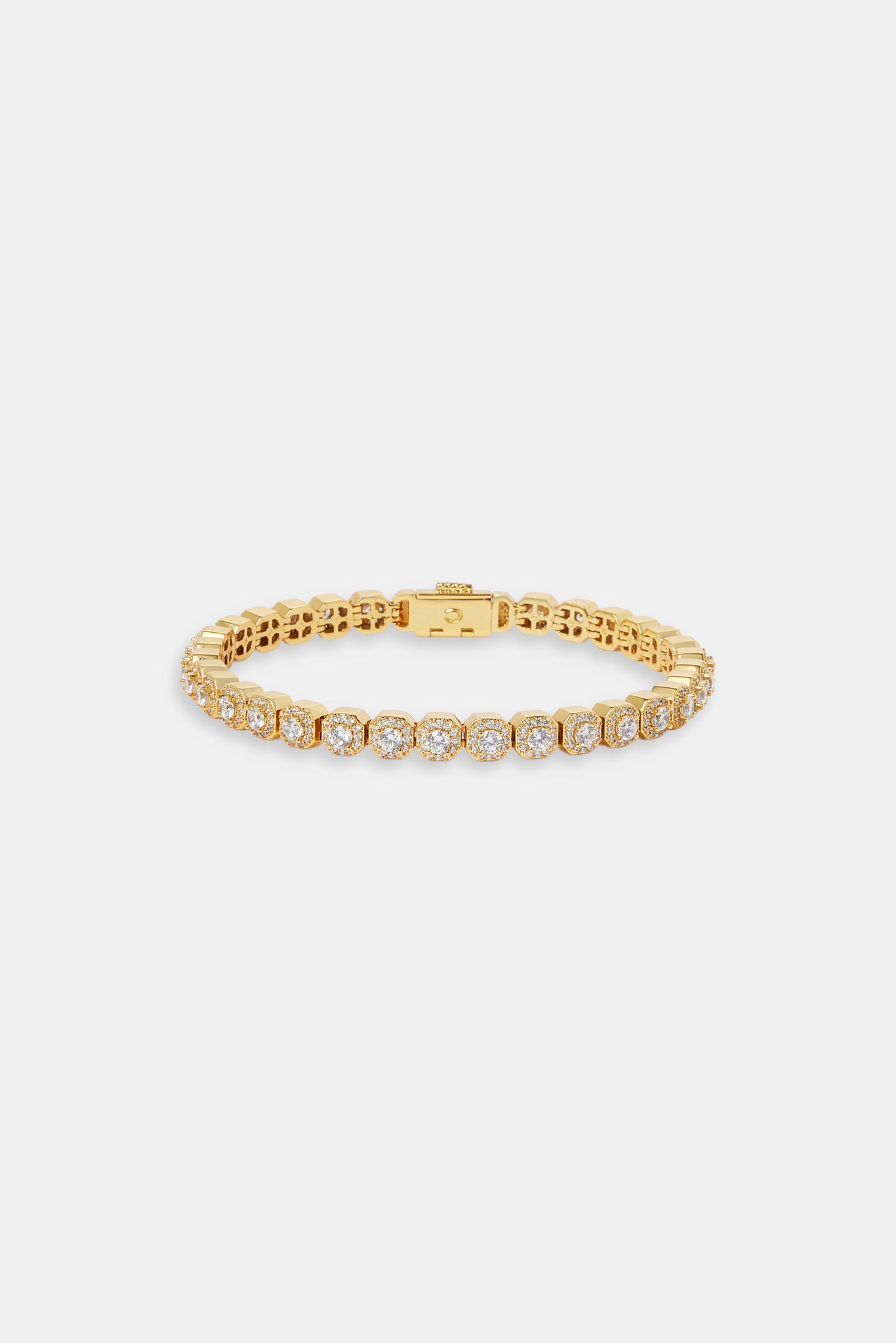 Clustered Tennis Bracelet - 5mm - Gold | Mens Bracelets | Shop