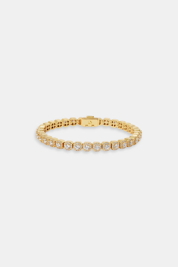Clustered Tennis Bracelet - 5mm - Gold
