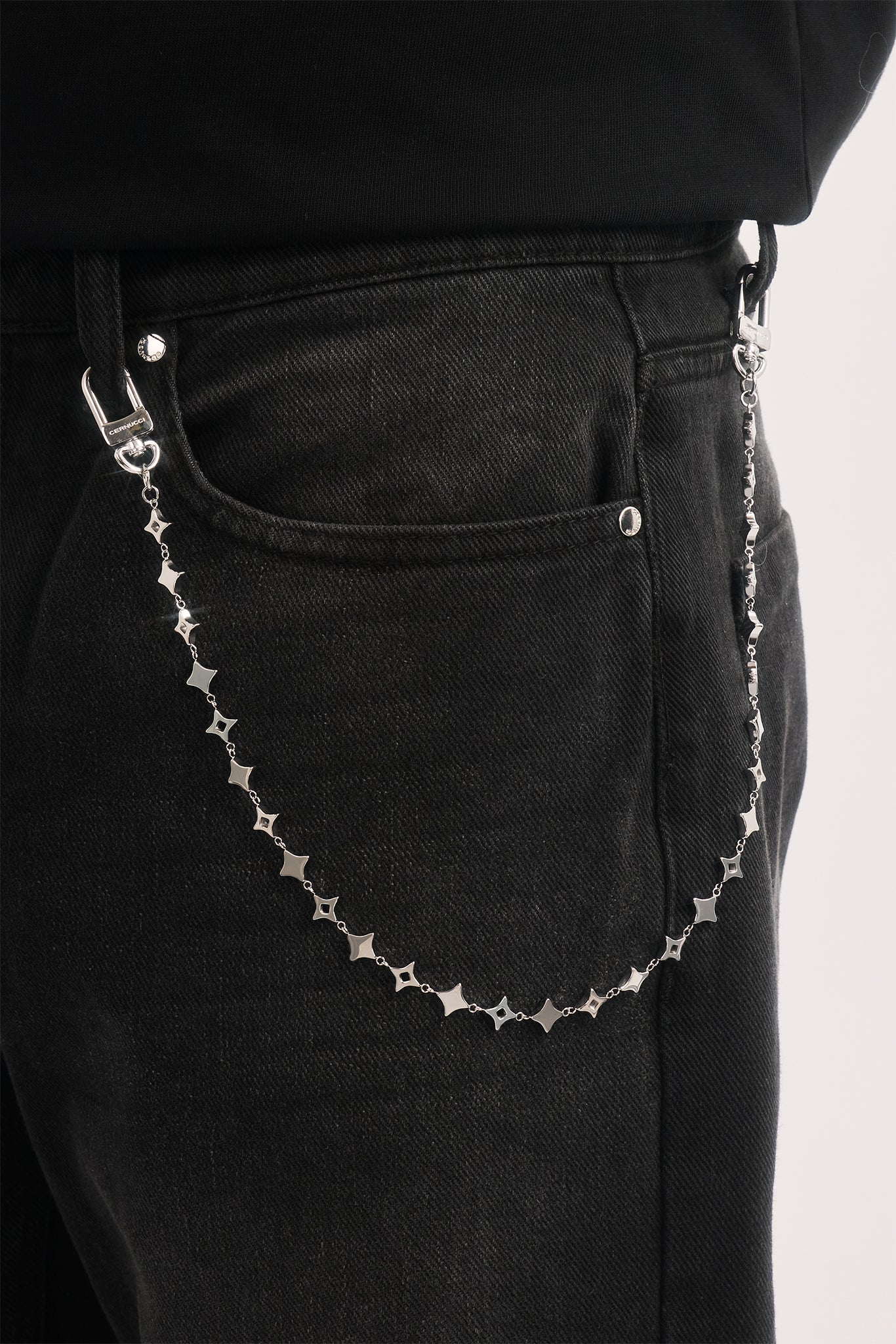 Star Outline Jean Chain - 10mm - White