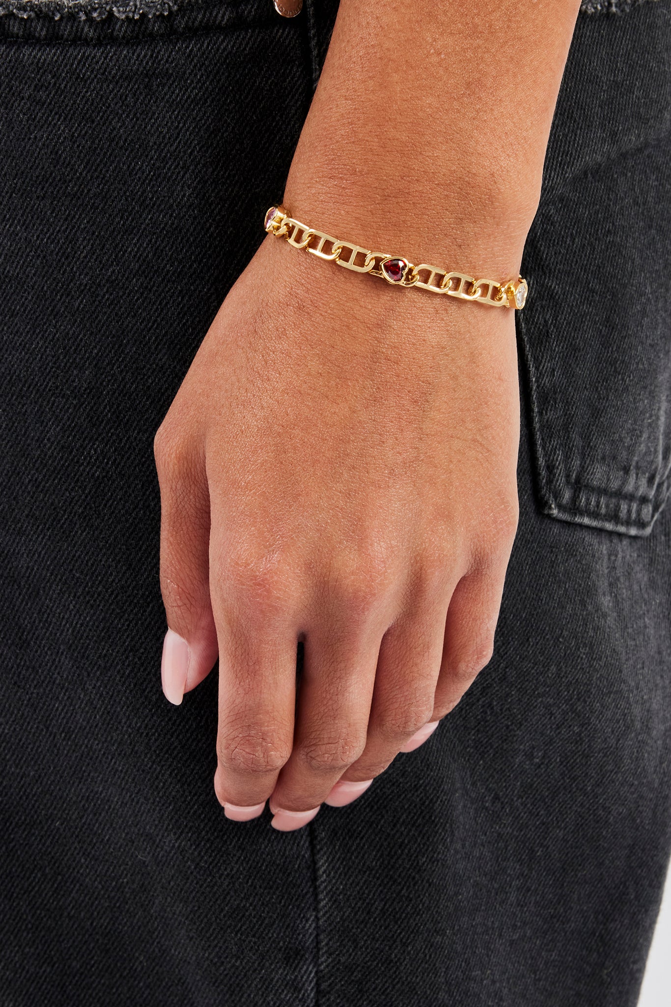 Gliederarmband mit Eisedelsteinen – 6 mm