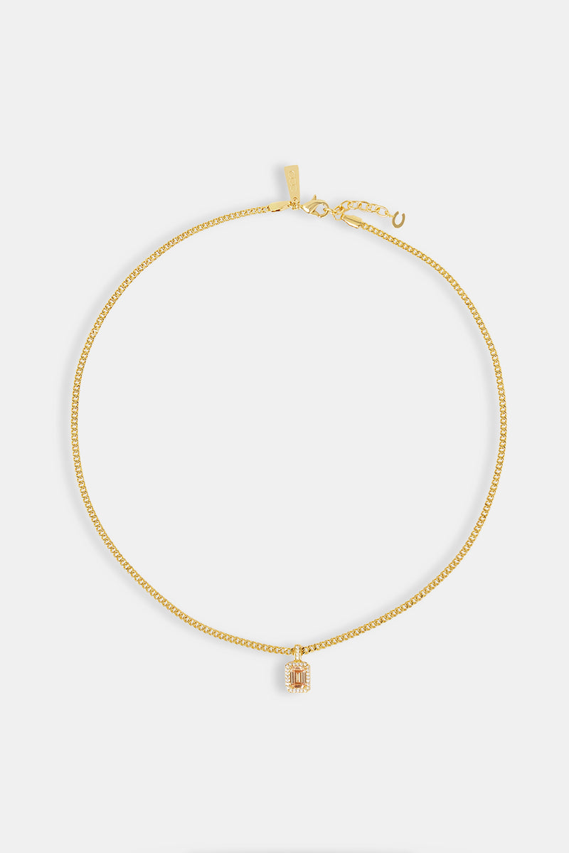 Champagner Edelstein Halskette - 10mm